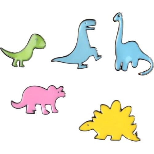 Dinosaur ! T Rex Diplodocus Stegosaurus Triceratops Kawaii Sweet Lolita Fairy Kei Spank Pastel Goth Enamel Pin Badge Brooch