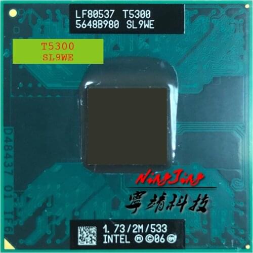 Intel Core 2 Duo T5300 SL9WE 1.7 GHz Dual-Core Dual-Thread CPU Processor 2M 34W Socket M / mPGA478MT