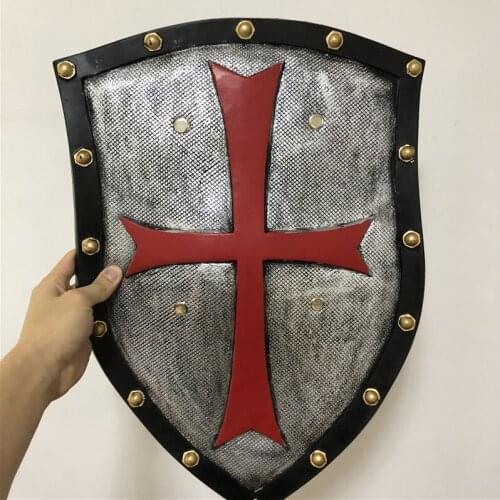 Movie Game Anime 1:1 Red Crusader Pope Knight Orc Shield Action Figure Model Halloween Cosplay Prop PU Weapon Kids Role Gift