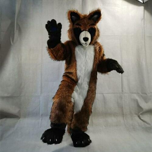 Costume Furry Suit Mascot Longhair Red Panda Fursuit Cosplay Party Fancy Dress Carnival Costume Adult Size