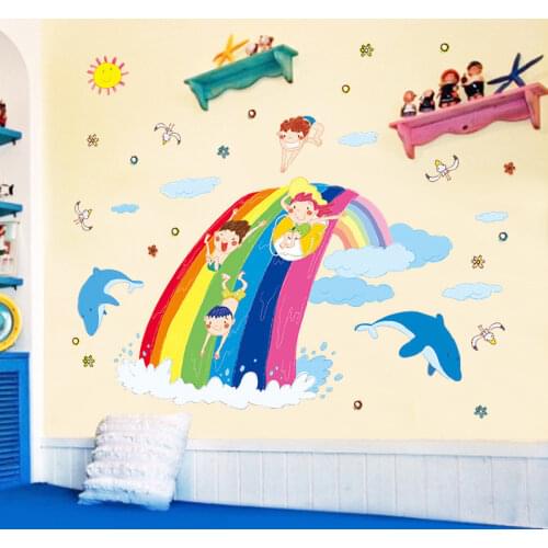 Decorative Stickers Colorful Cartoon Childrens Room Removable PVC Wall Decals Home Decor Wallpapers Self-adhesive Wall Sticker