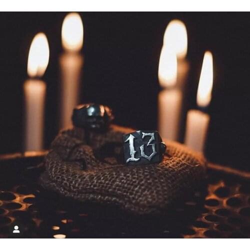 Punk rock Fashion 13 Letter Ring Man Style Stainless Steel Rings For women Retro Wedding Custom Jewelry OSR452