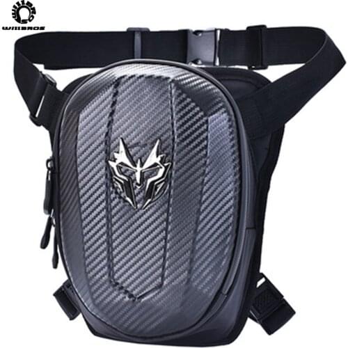 Motorcycle Leg Bag Waist Pouch Carbon Fiber Hard Shell Riding Outdoor Multifunctional Waterproof