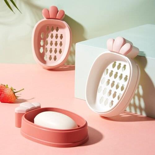 Carrot Soap Box Cute Shower Dish Plate Case Home Shower Holder Container Soap Box Plastic Dispenser Soap Rack for Bathroom Tools