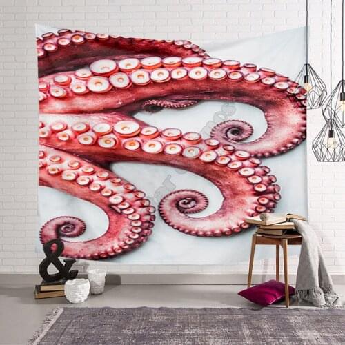 Octopus Wall Tapestry 3D Printed Tapestrying Rectangular Home Decor Wall Hanging 03