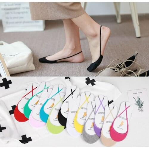 Summer women girl Silica Gel Lace Boat socks Invisible Cotton Sole Non-slip Antiskid Slippers Anti-Slip Sock 2pair=4pcs ws196