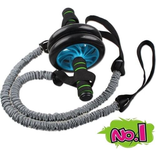 NEW 2pc Nutrilite abdominal wheel auxiliary pull rope latex tube abs wheel elastic rope tension resistance pipe Resistance Bands
