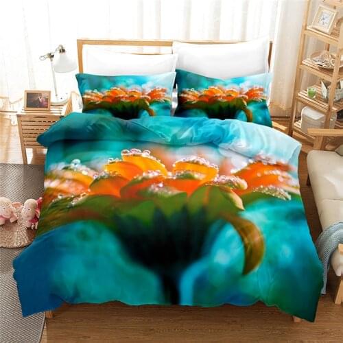 New 3D Print Hd Pastoral Style Bedding Set Flower Plants King Queen Double Duvet Cover Sets Comforter Luxury Floral Bedclothes