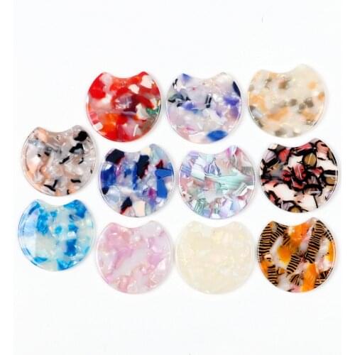 Tortoise Shell Earring Charm,Acetate Acrylic Beads,Special Round Shaped Pendants,Boho,Circle Cutout Earrings Parts,36mm-ACE182