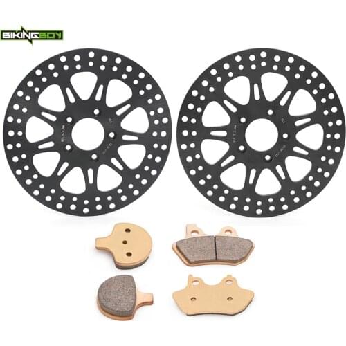 BIKINGBOY 11.5" Front Rear Brake Discs Rotors Disks Pads FLSTS Heritage Springer 00-03 FXSTS/I Softail 00 01 02 03 04 05 06 Set
