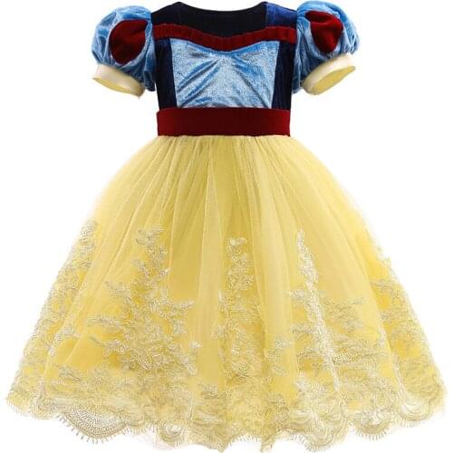 2021 Short Sleeve Little Girls Cosplay Princess Dress For Girls Carnival Elegant Evening Dresses Children Luxury Dresses Costume