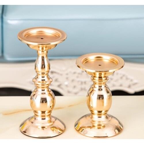 Candle Holder Metal Holder Flower Vase Bronze Candelabra Wedding Table Candlestick Candle Stand Exquisite Ornament Home Decor