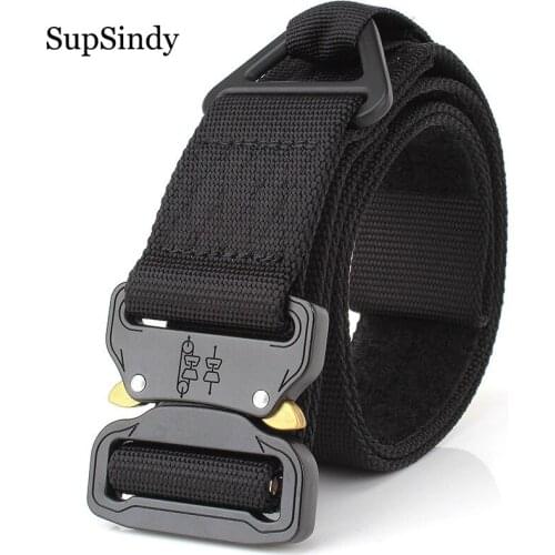 SupSindy Mens Tactical Belt Quick release Military Nylon Belts man Outdoor multifunctional Army Training Belt Strong male strap