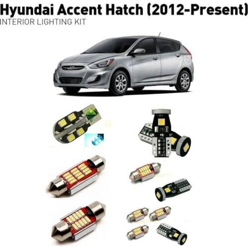 Led interior lights For Hyundai accent hatch 2012+ 6pc Led Lights For Cars lighting kit automotive bulbs Canbus car-styling