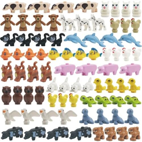 Creative Locking City Friends Animals Figure Model Set Toys Kids Bear Sea Gull Owl Couching Cat Turtle Rabbit MOC Bricks Blocks