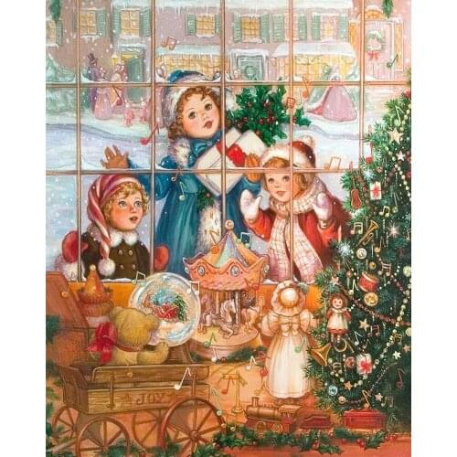 Full Cross Stitch 11CT Stamped DIY Embroidery Printed Needlework Handmade Cotton Thread Wall Art Picture Christmas Decoration