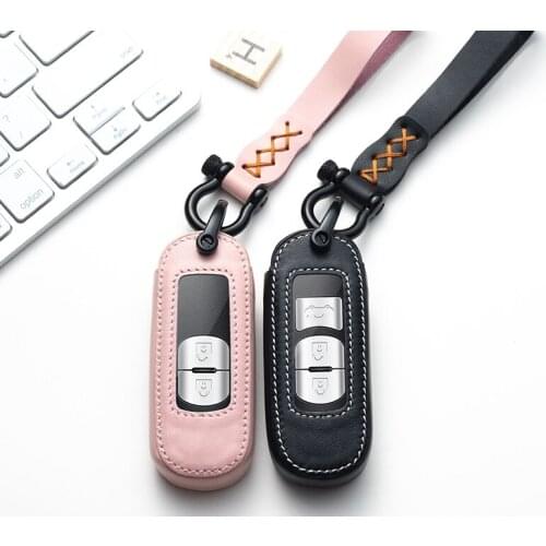 High Quality Car Geunine Leather Key Case Pocket Bag For Mazda 2 3 6 Axela Atenza CX-5 CX5 CX-7 CX-9 Smart KeyAccessories