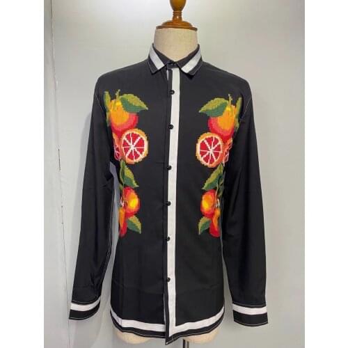 W0989 Fashion Mens Shirts 2021 Runway Luxury famous Brand European Design party style Mens Clothing