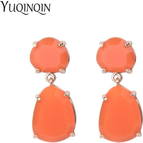 Trendy Long Metal Dangle Big Resin Earring for Women Fashion Jewelry Geometric Acrylic Drop Earrings For Girls Jewelry Brincos