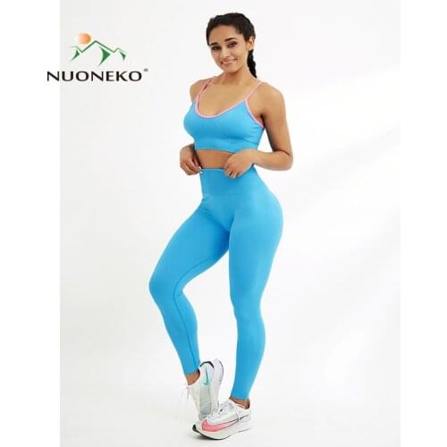 NUONEKO Female High Waisted Yoga Pants Seamless Push Up Leggings Run Sportwear Women Fitness Gym Sports Training Sweatpants PT28