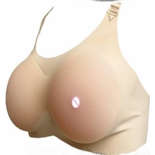 Women False Beige Bra Silicone Breasts Push Up Bra for Cross Dresser C CUP Gifts Crossdresser Queen Transvestite Mastectomy Bra