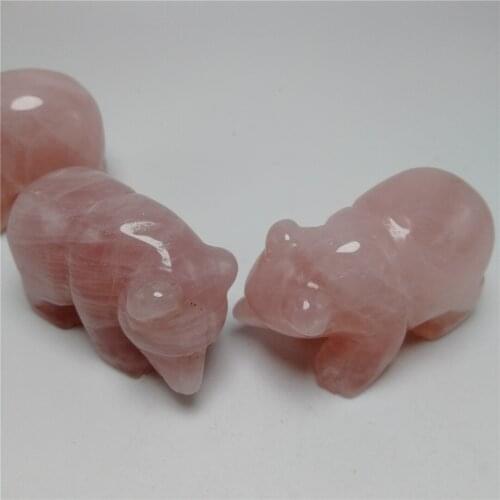 1pc 5 cm Natural Stone Carved Tiger eye stone cute bear healing crystal bear shape red jasper pyrite rose quartz blue veins gift