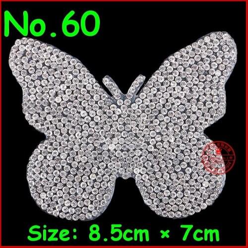 1 pcs/Lot Shine Patches Butterfly Hotfix Rhinestone Motify Crystal Patch Applique For Children Women Clothes Wedding Dress