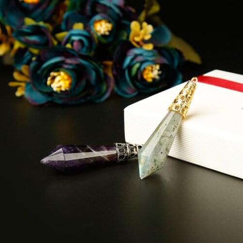 1PC Delicate Natural Crystal Cone Mineral Ornaments Vintage Pointing Repair Magic Yoga Divination Amulet Energy Pendant DIY Gift