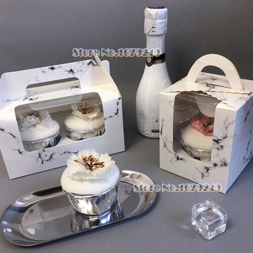 100Pcs/lot Simple Style Marble Pattern Candy Boxes Macaroon Cake Boxes Biscuits Boxes cupcake Package