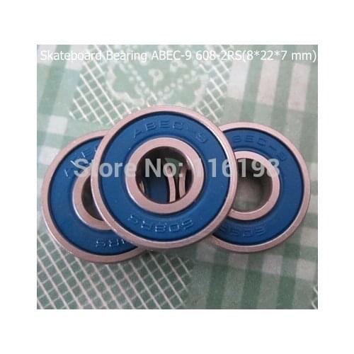 100pcs Skate board bearing 608-2RS 608RS 608 8x22x7 shoe bearing ABEC9 8*22*7 mm