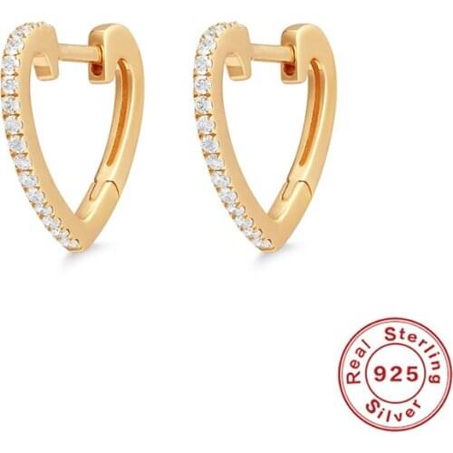 Canner 925 Sterling Silver Earrings Light Luxury Fashionable Zircon Heart-shaped Huggie Earrings For Women Brincos Dropshipping