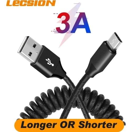 Car Retractable Spring Charger Cable for iPhone 11 12 Pro Max X XS XR 8 7 6 6s 5 iPad Cord USB Wire Data Fast Charge Phone Cable