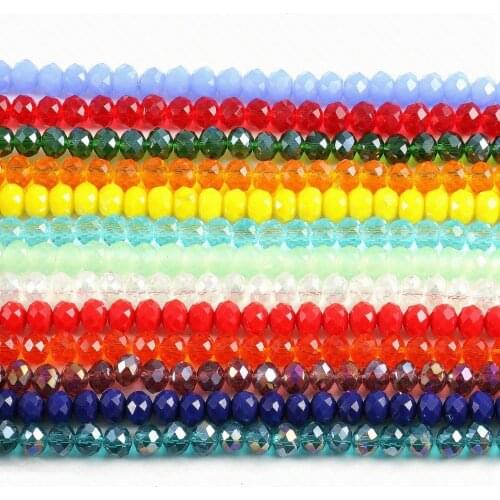 Charm Glass Beads Crystal Beads Loose Gasket DIY Jewelry Making Bracelet Necklace Accessories 4mm Length 38cm