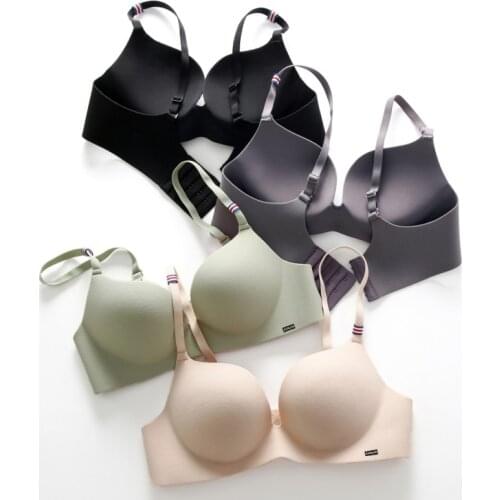 Fashion Women Sexy Push Up Bra Thin Wire Free One-piece Seamless Bras Solid Color Stretch Padded Underwear