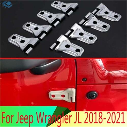 For Jeep Wrangler JL 2018 2019 ABS Chrome Car Door Hinge Cover Protector Trim Door Car Accessary Accessories Door Hinges