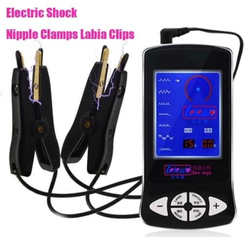 Electric Shock Nipple Clamps Labia Clip E-Stim Clitoris Massager Breast Enlarger BDSM Electrode Clip Female Masturbation Sex Toy