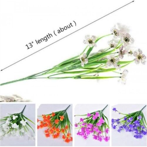 Fake Artificial Flowers Outdoor for Decoration UV Resistant No Fade Plastic Plants Garden Porch Window Kitchen Office Table