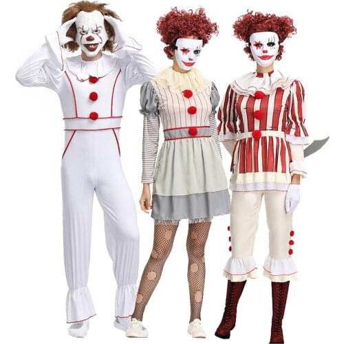 Carnival Halloween Pennywise Evil Jester Costume Stephen Kings Film Horror Clown Cosplay Party Fancy Dress