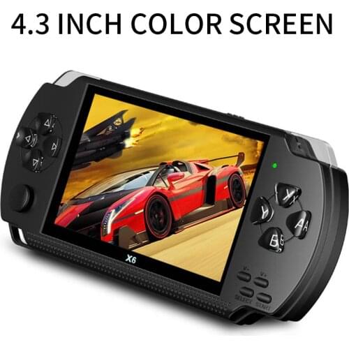X6 Handheld Game Console 8GB 128-bit 10000+ Games 4.3 inch PSP High Definition Retro Handheld Video Game Console Games Player