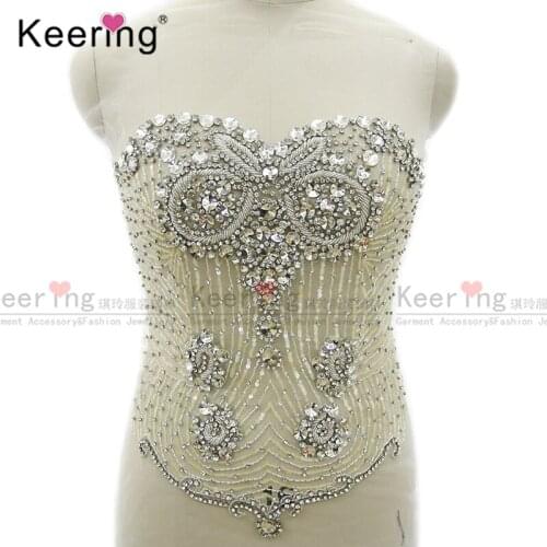 Bling Bling owl handmade Rhinestone Patch For Wedding Dress WPH-1728