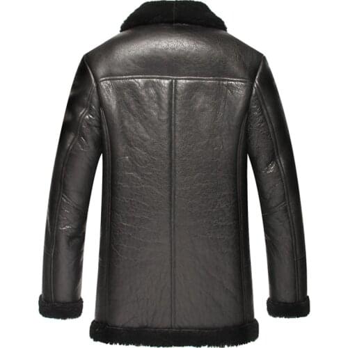 Arrival New Men Leather Jacket Black Winter Minus 40.Full Warm Fur Men Coat Sheepskin Genuine Leather Slim For Men YYJ0060
