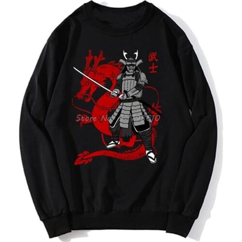 Samurai Japan Dragon Men Hoodie Chic Tops Vintage Anime Spring Autumn Sweater Streetwear Sweatshirt Harajuku