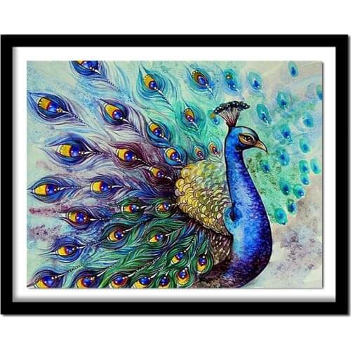 Nabi Diy diamond embroidery set Full square drill diamond painting Round 5d picture of stones wall decor peacock animals Arts