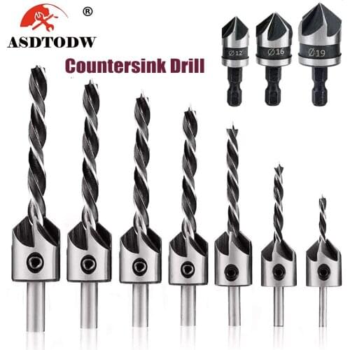 10pcs Countersink Drill Woodworking Drill Bit Set Drilling Pilot Holes