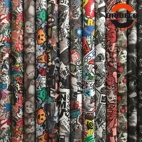 2020 New 10/20/30/40/50X152CM Cute Carton GRAFFITI VANS CAR STICKER BOMB WRAP SHEET DECAL VINYL DIY Full Car Decals Car Styling
