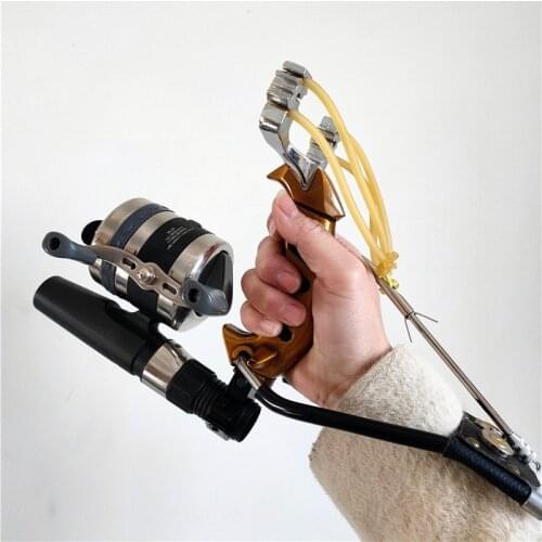 2021 New Hunting Fishing Slingshot Shooting Catapult Bow with Fishing Reel Sling Shot Catapult with Darts Shooting Fish Tools