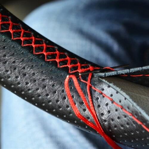 Braid On leather Steering Wheel Cover for golf 4 audi a6 c6 mercedes opel vectra c insignia mazda 6 opel astra h