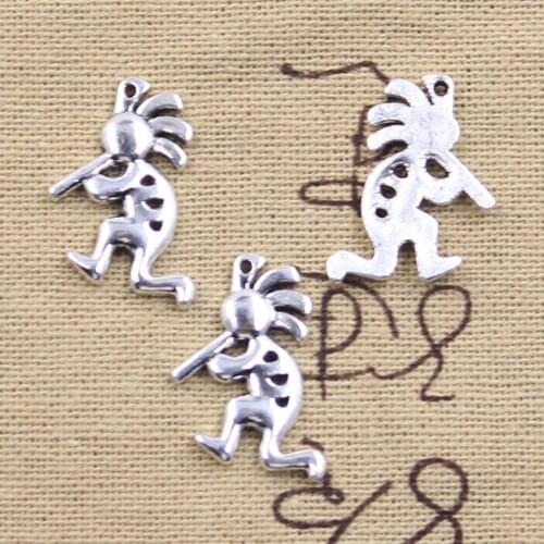 20pcs Charms native kokopelli 25x17mm Antique Silver Color Pendants DIY Crafts Making Findings Handmade Tibetan Jewelry