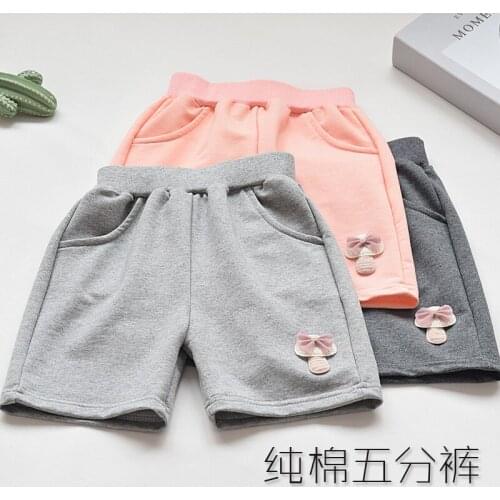 Girls' shorts summer thin childrens jeans summer foreign style baby childrens casual five-point pants