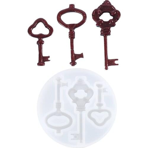 Key Silicone Resin Mold DIY Crafts Pendant Necklace Earring Keychain Jewelry Making
